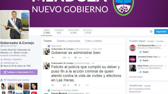 imagen La llamativa felicitación de Cornejo a un policía