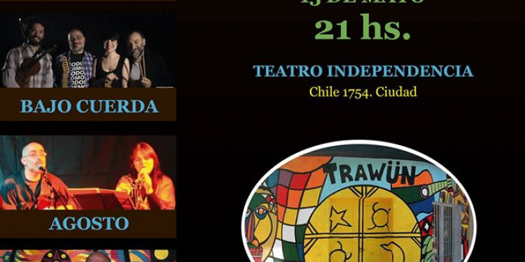 Esta noche, "FESTIVAL ARTÍSTICO MUSICAL SOLIDARIO S.O.S X TRAWÜN"