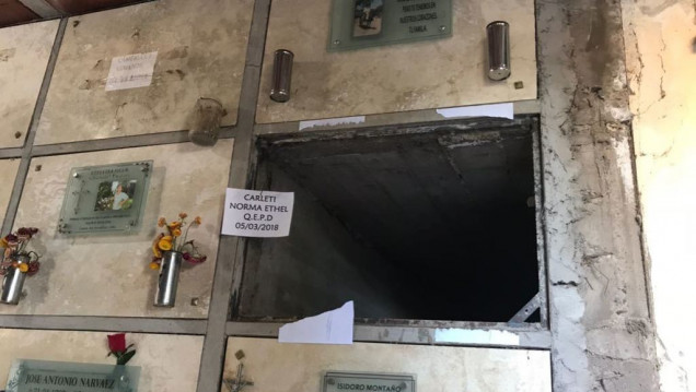 imagen Intentaron profanar la tumba de Carleti