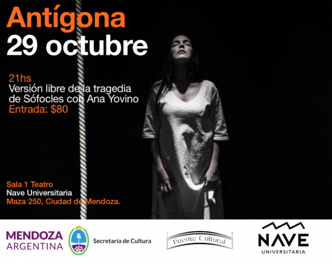 Este sábado, Ana Yovino presentará "Antígona" en la Nave Universitaria