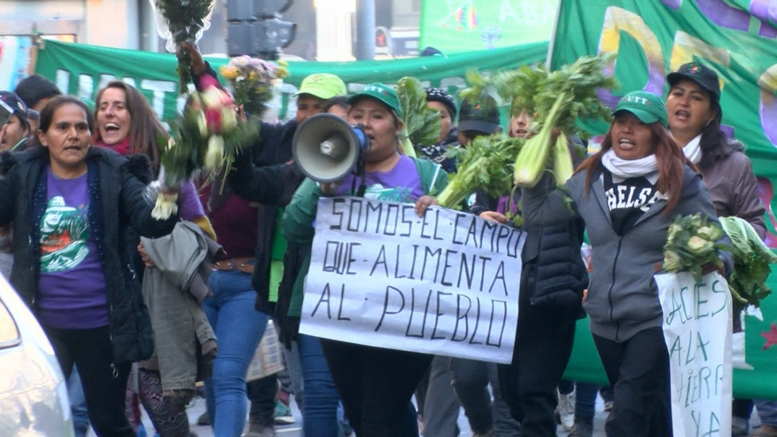 Para visibilizar la crisis del campo mendocino, se realizó un nuevo "verdurazo" en Casa de Gobierno