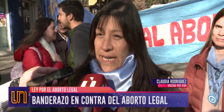 Realizaron un banderazo en contra del aborto legal