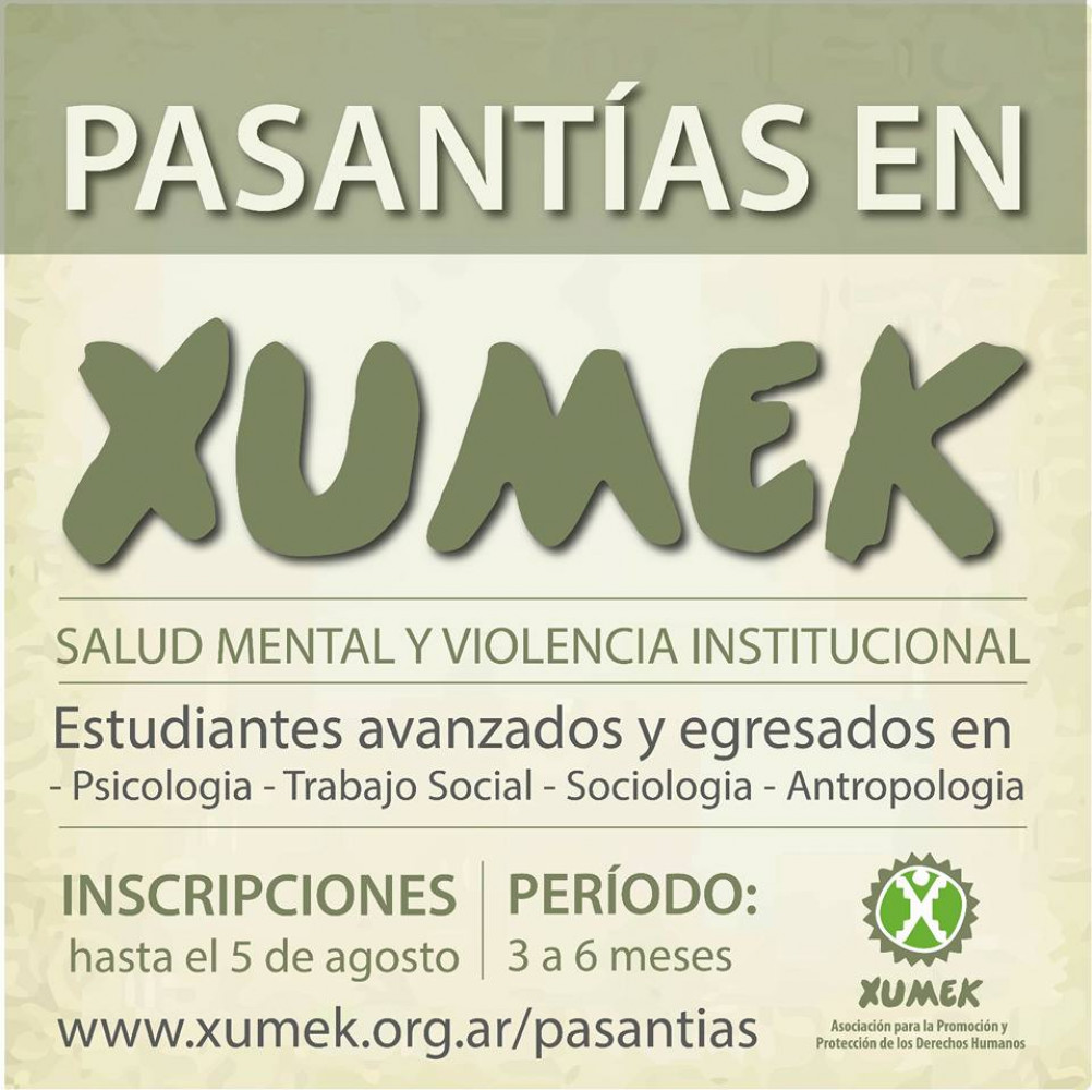 Abiertas las inscripciones para Pasantías en Xumek